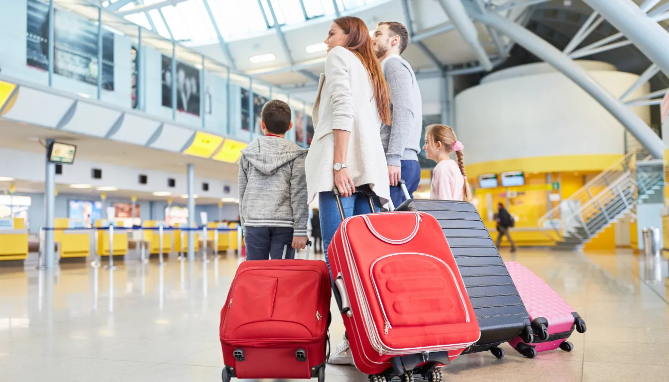 Travellers at an airport