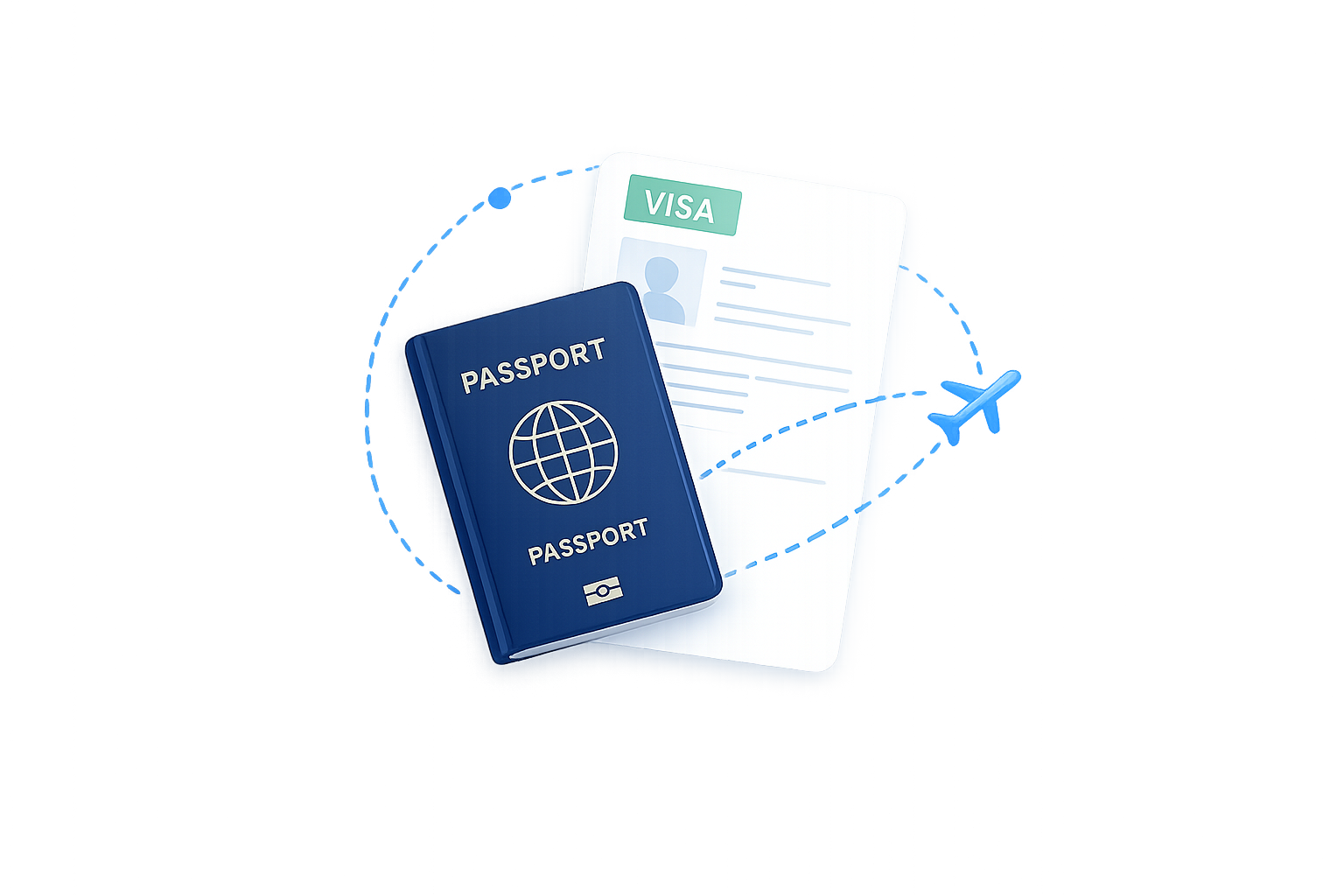 Passport and visa illustration